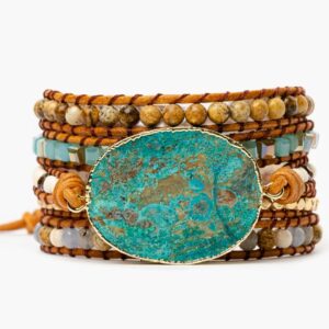 Narukvica Jaspis Plava Zemlja - Hrabrost