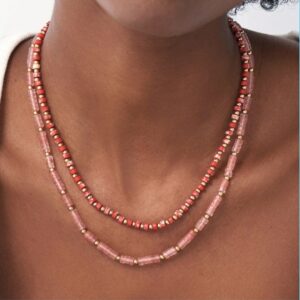 Rózsakvarc Nyaklánc