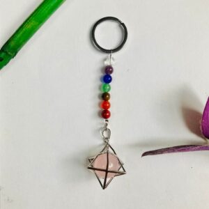 Čakra–merkaba privjesak za ključeve – Rozenkvarc
