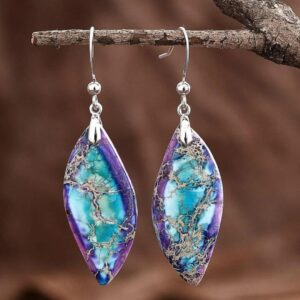 Naušnice Jaspis Purple Wave