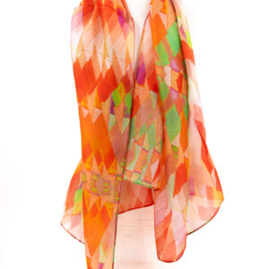 Svileni šal Orange Zigzag