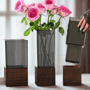 Moderni set akrilnih vaza boje dima 3 kom