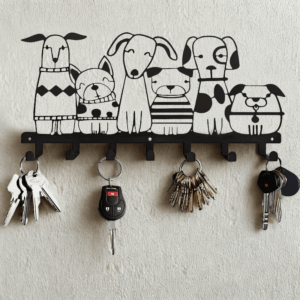 Zidni držač za ključeve - psi