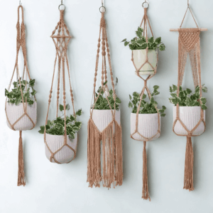 Vintage makrame držač žardinjera 5 kom