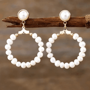 Naušnice Circle Elegance Pearl