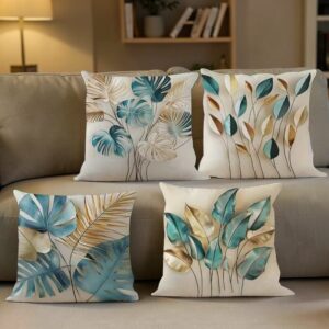 Jastučnice s motivom lišća, set od 4 komada